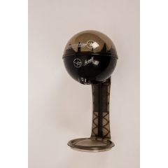   Germstar Handdesinfektions-Starterset mit Spender und Wandauffangschale, schwarz - rauchgrau (mit 4 D-Batterien)