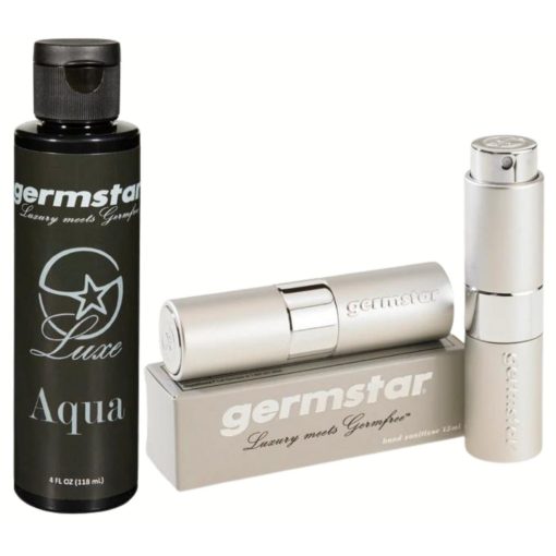 Germstar Luxe Aqua Silver prémium kézfertőtlenítő spray és utántöltő